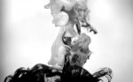 Dissolve/Ink and rubber dissolving in water, close-up