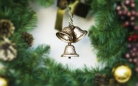 Silver bells on a wreath