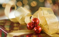 Gift with baubles