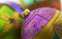 Close-up of colorful ball ornaments