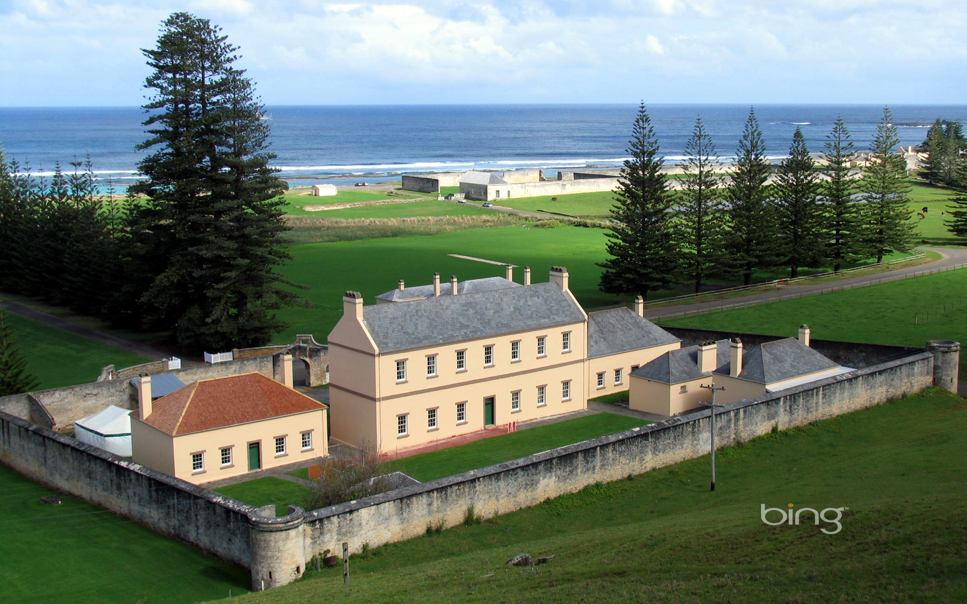 Old government buildings and remains of the penal colony in Kingston