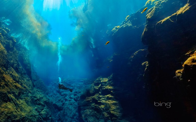 Underwater view of Lagoa Misteriosa (Mysterious Lagoon) in Jardim, Brazil